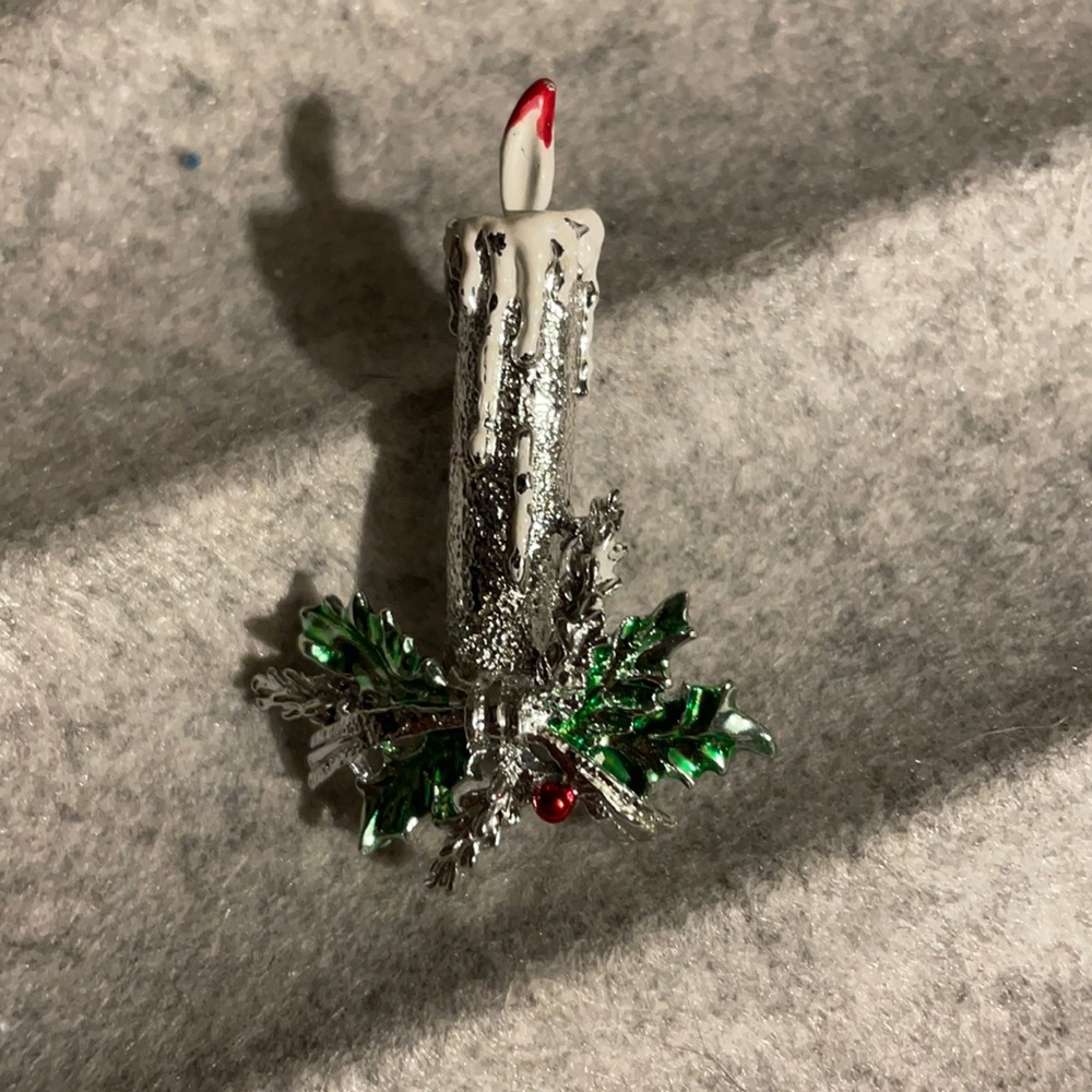 Vintage Gerrys BJ Christmas Candle Pin